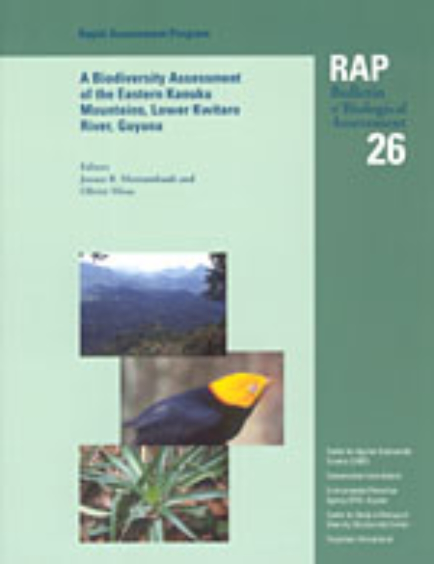 A Biodiversity Assessment of the Eastern Kanuku Mountains, Lower Kwitaro River, Guyana