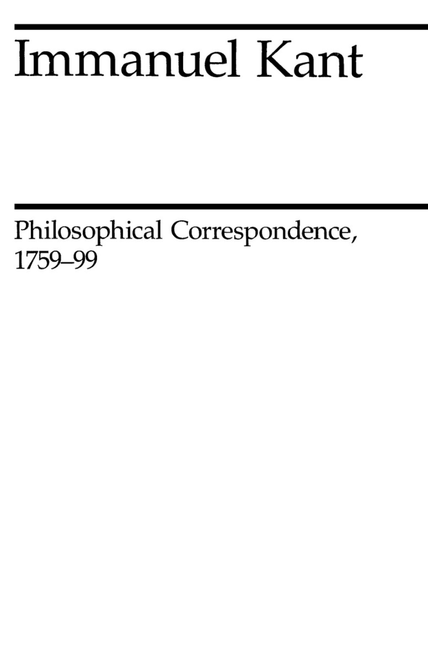 Philosophical Correspondence, 1759-1799