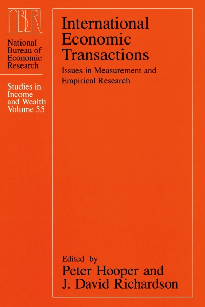 International Economic Transactions: Issues in Measurement and Empirical Research